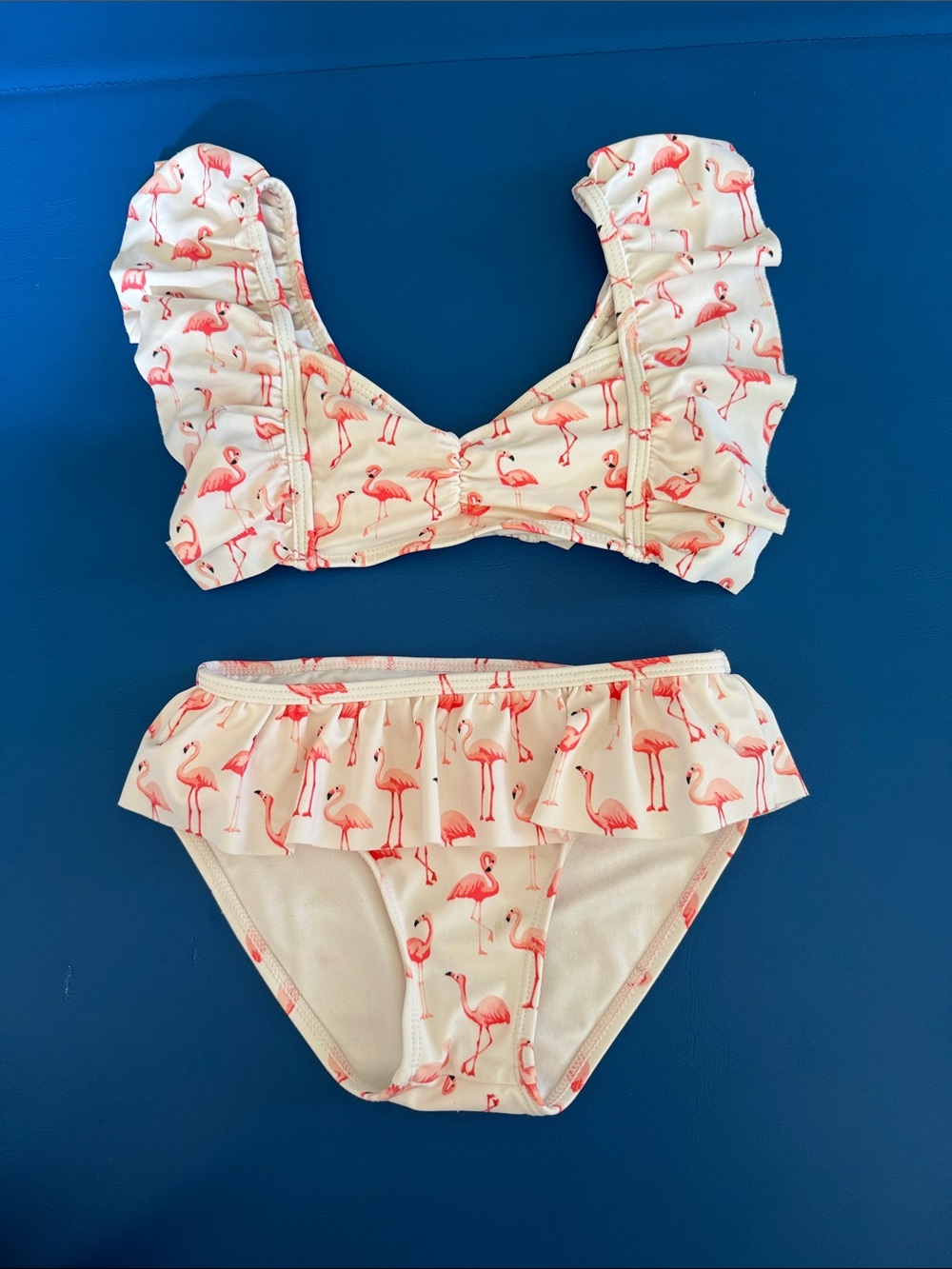 Janie and Jack Pink Flamingo Ruffle Two-Piece Swim Set